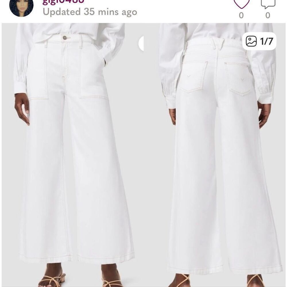 Hudson Jodie White Wide Leg Trouser Jeans sz 26 NWT